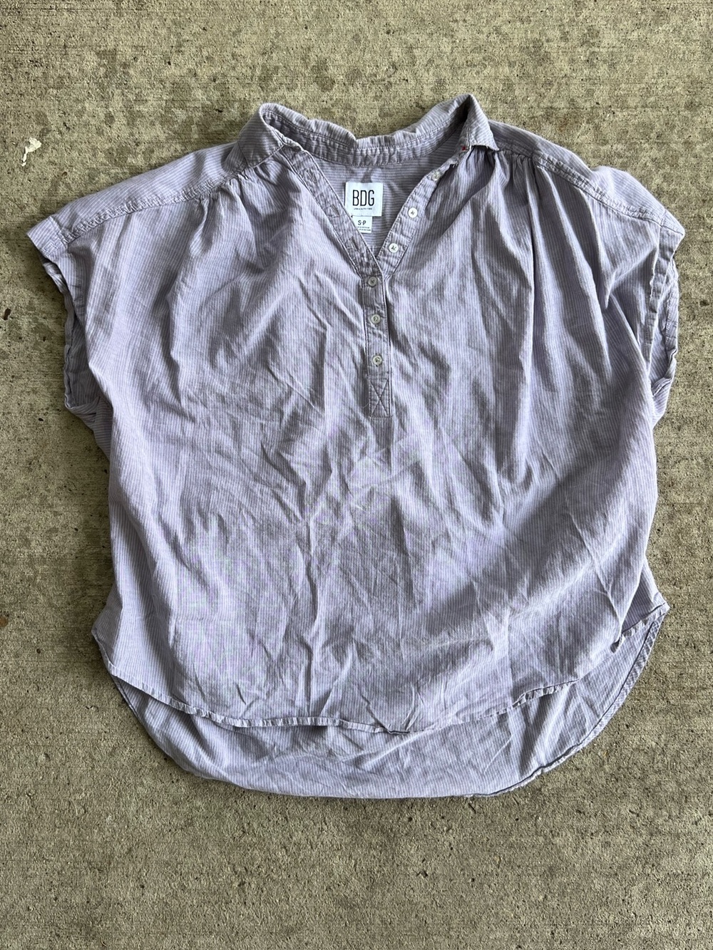 Urban Outfitters BDG Light Lavender Short-Sleeve Henley Blouse